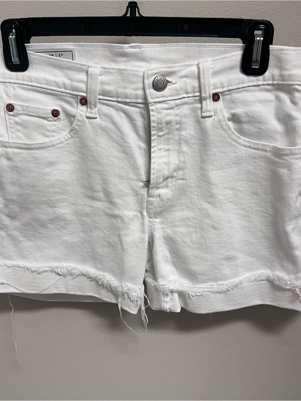 GAP White Frayed Hem Denim Jean Shorts